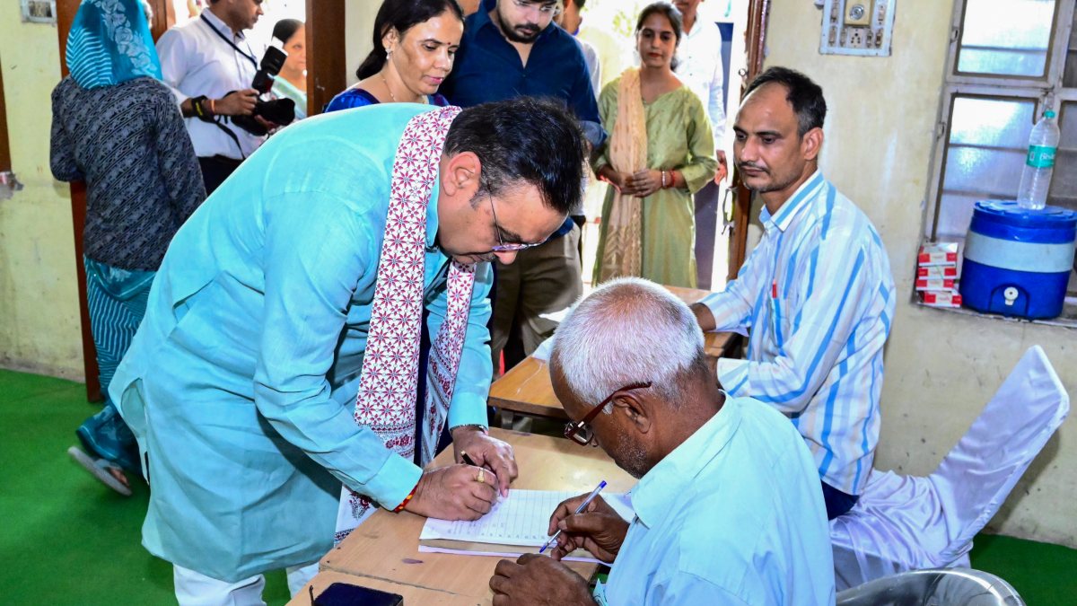 Rajasthan CM Bhajanlal Sharma votes in civic polls second phase