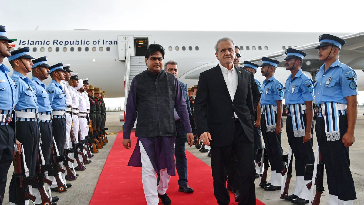 Iran president Pezeshkian arrives in New Delhi for BRICS summit