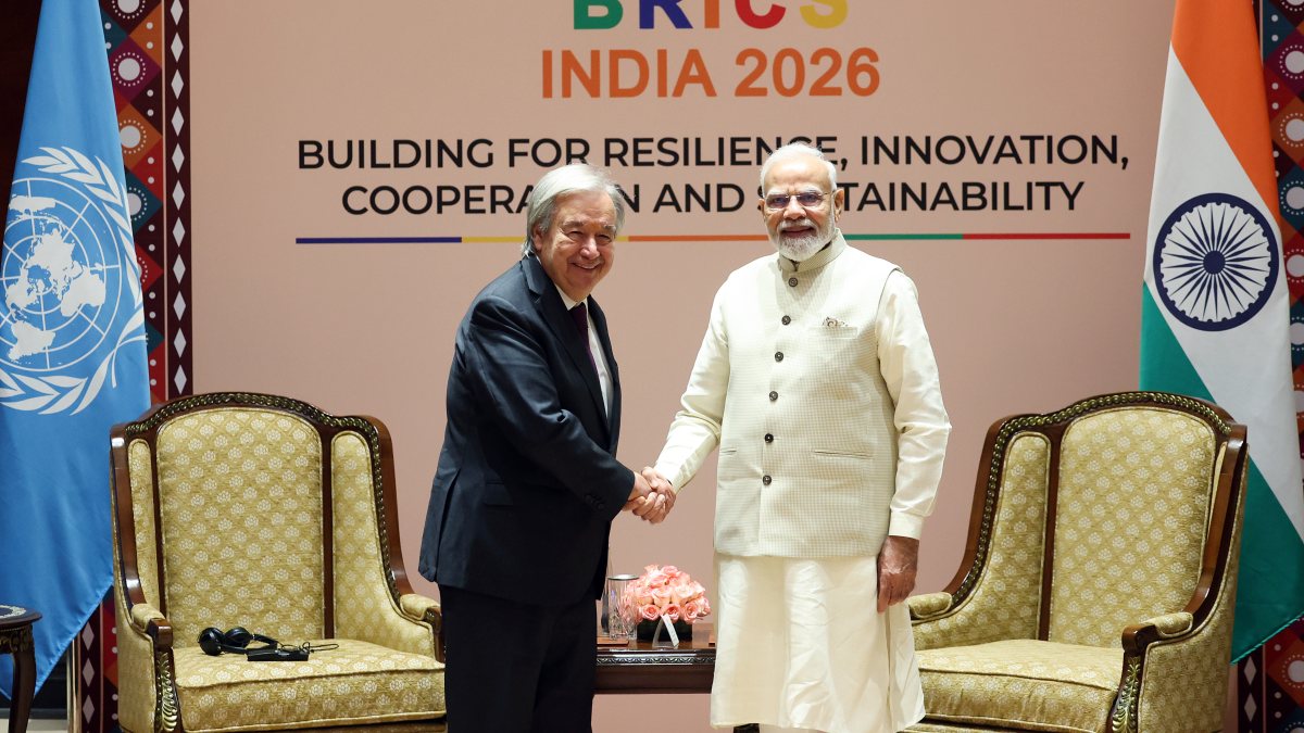 PM Modi meets UN chief Guterres at BRICS Summit