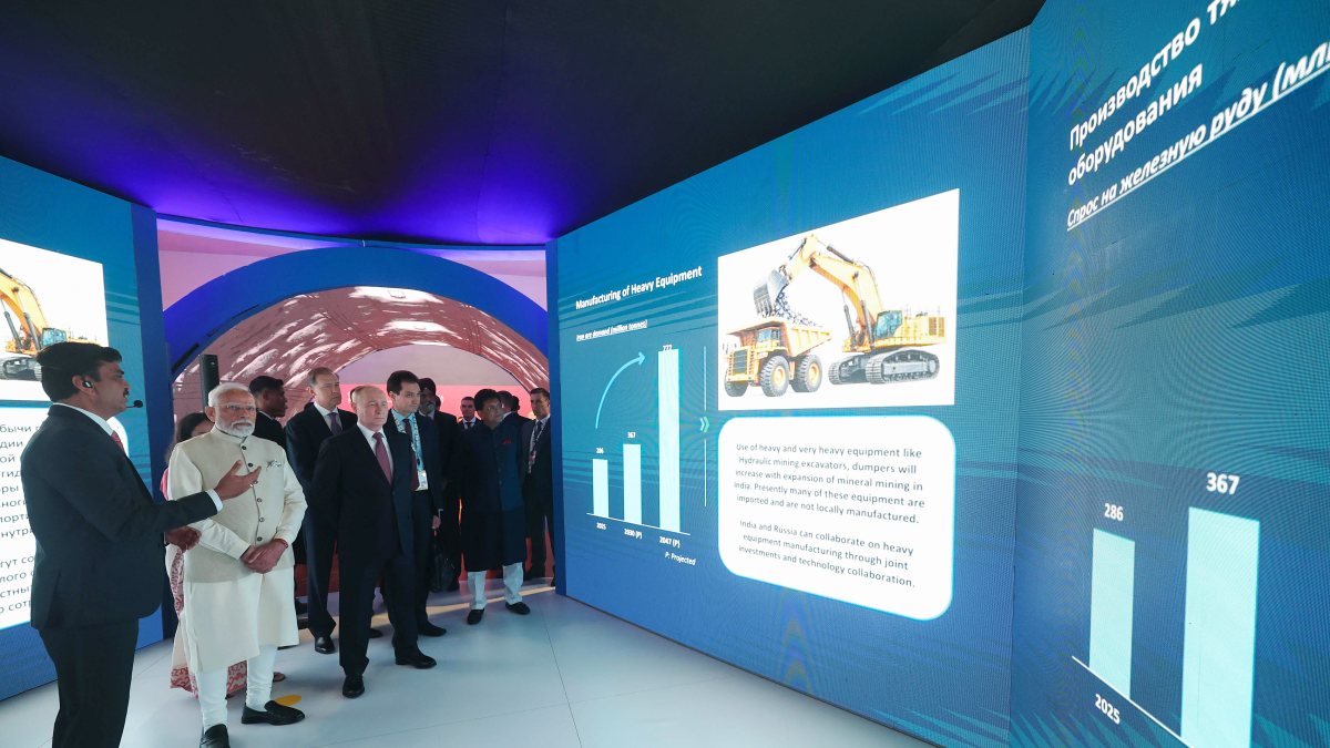Modi and Putin visit steel ministry stall at Innoprom exhibition