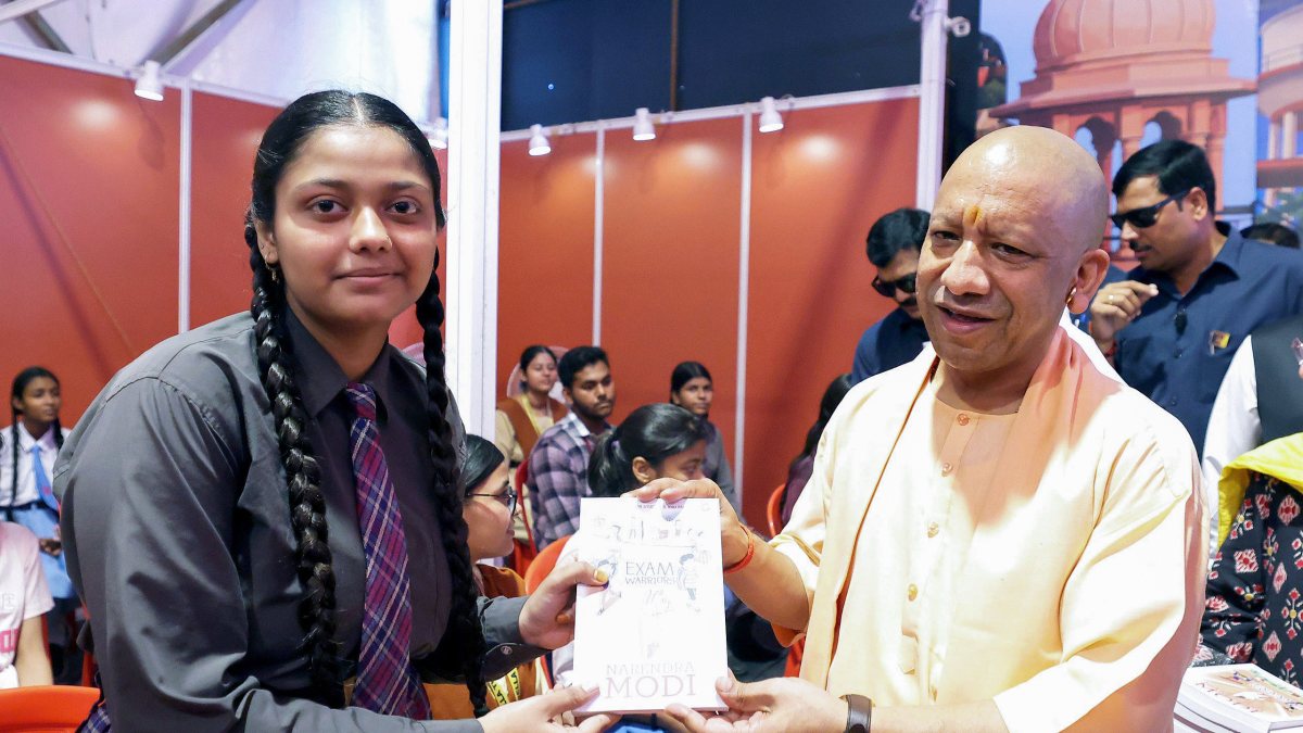 Yogi Adityanath presents Exam Warriors at Gomti Book Festival