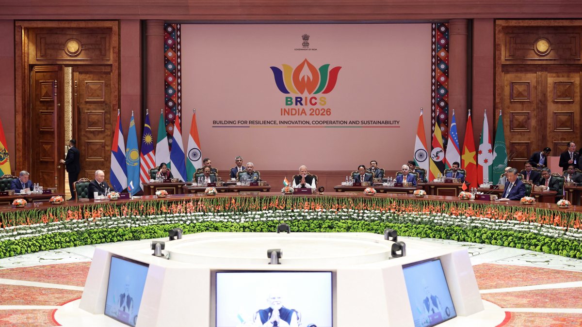 PM Modi greets at BRICS session in New Delhi