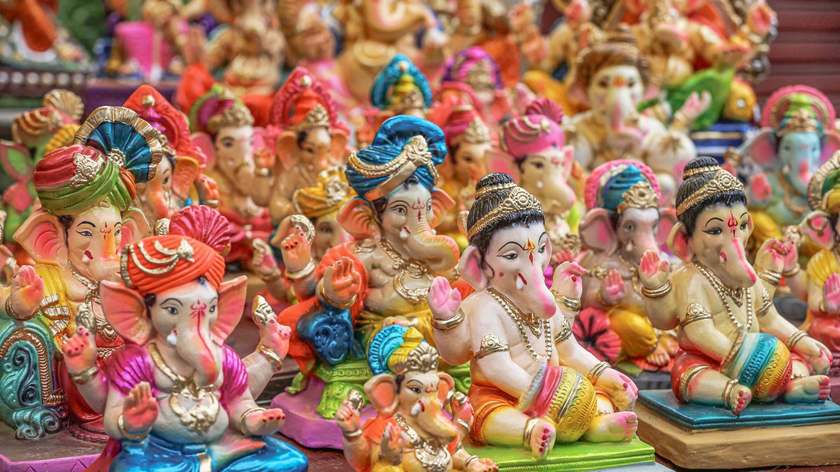 Colorful Ganesha idols displayed at Haridwar stall ahead of Ganesh Chaturthi