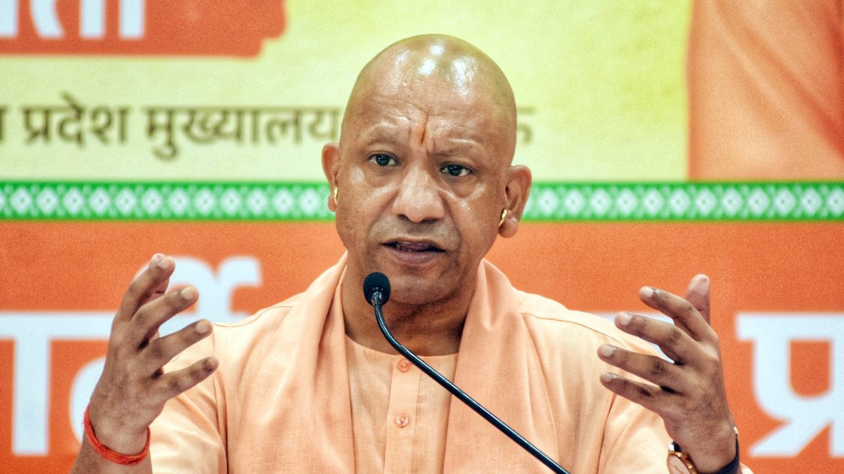 Yogi Adityanath addresses press conference in Lucknow