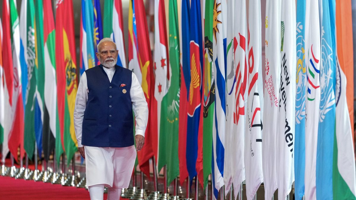 PM Modi arrives at Bharat Mandapam for BRICS Summit day 2