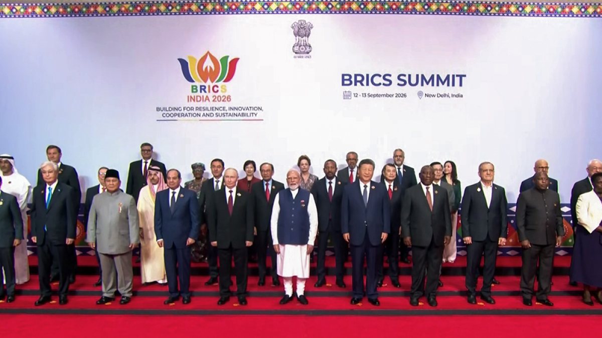 PM Modi joins world leaders for BRICS family photo in Delhi