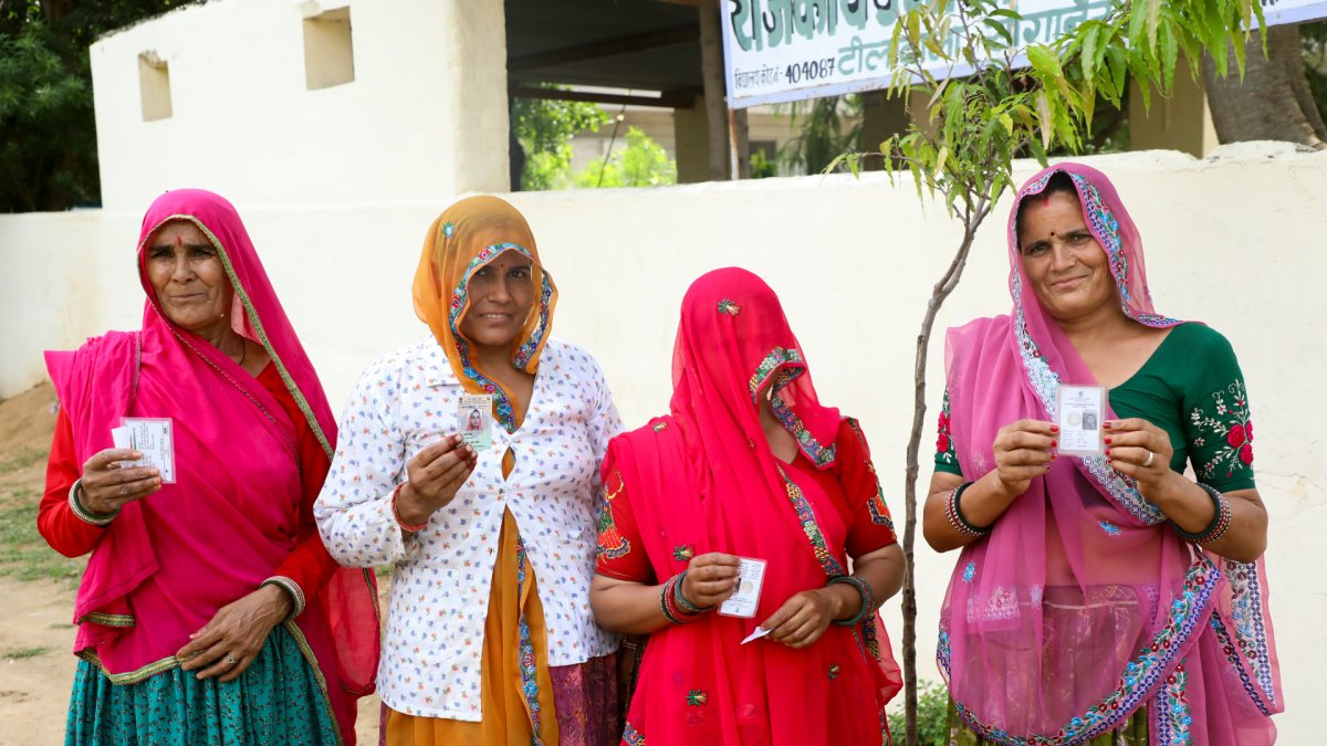 Women show voter IDs as re-poll held in Jaipur ward 62