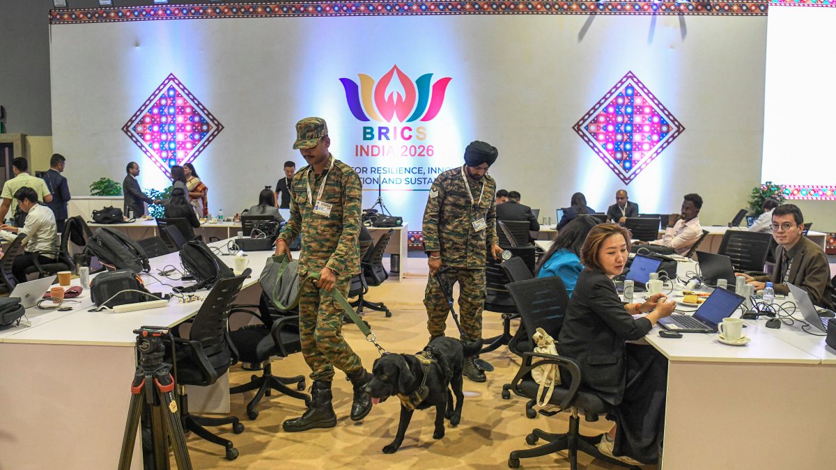 Security checks underway at Bharat Mandapam for final day of BRICS Summit