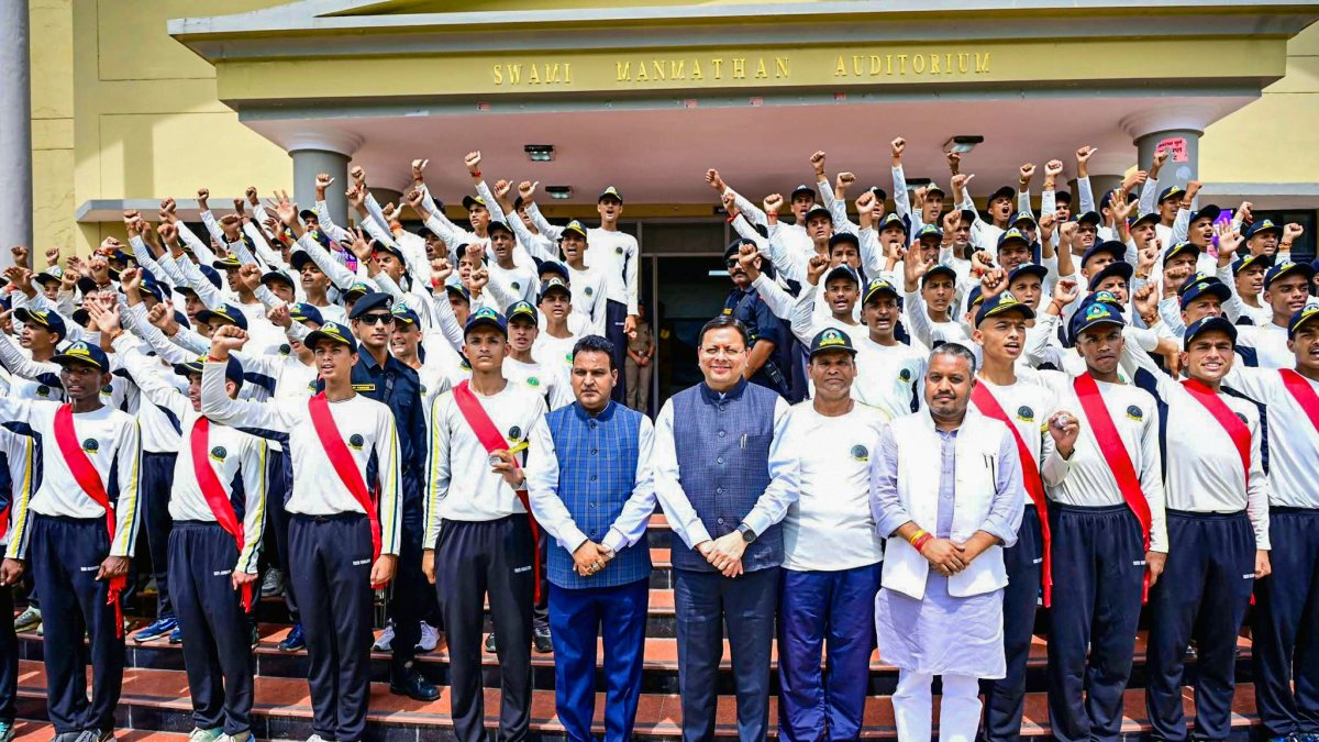 Uttarakhand CM Dhami joins students at Yuva Vidyarthi Manthan in Tehri Garhwal