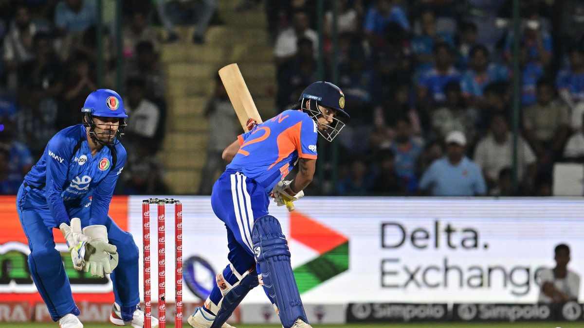 Ishan Kishan plays a shot in 1st T20I against Afghanistan