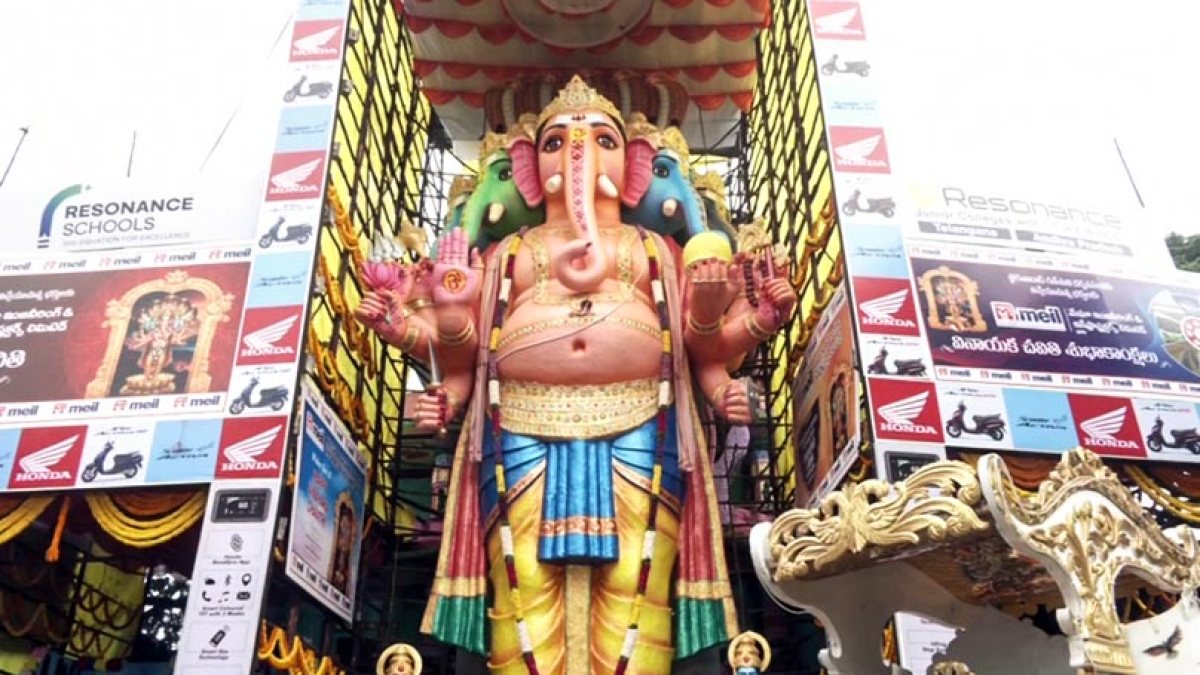 69-foot Panchamukha Ganapati idol unveiled in Hyderabad