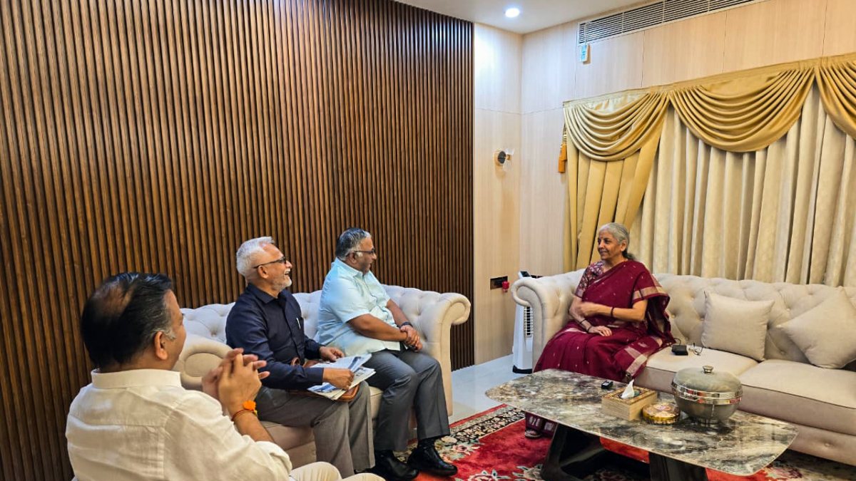 Kumudam MD P Varadarajan meets Nirmala Sitharaman in Chennai