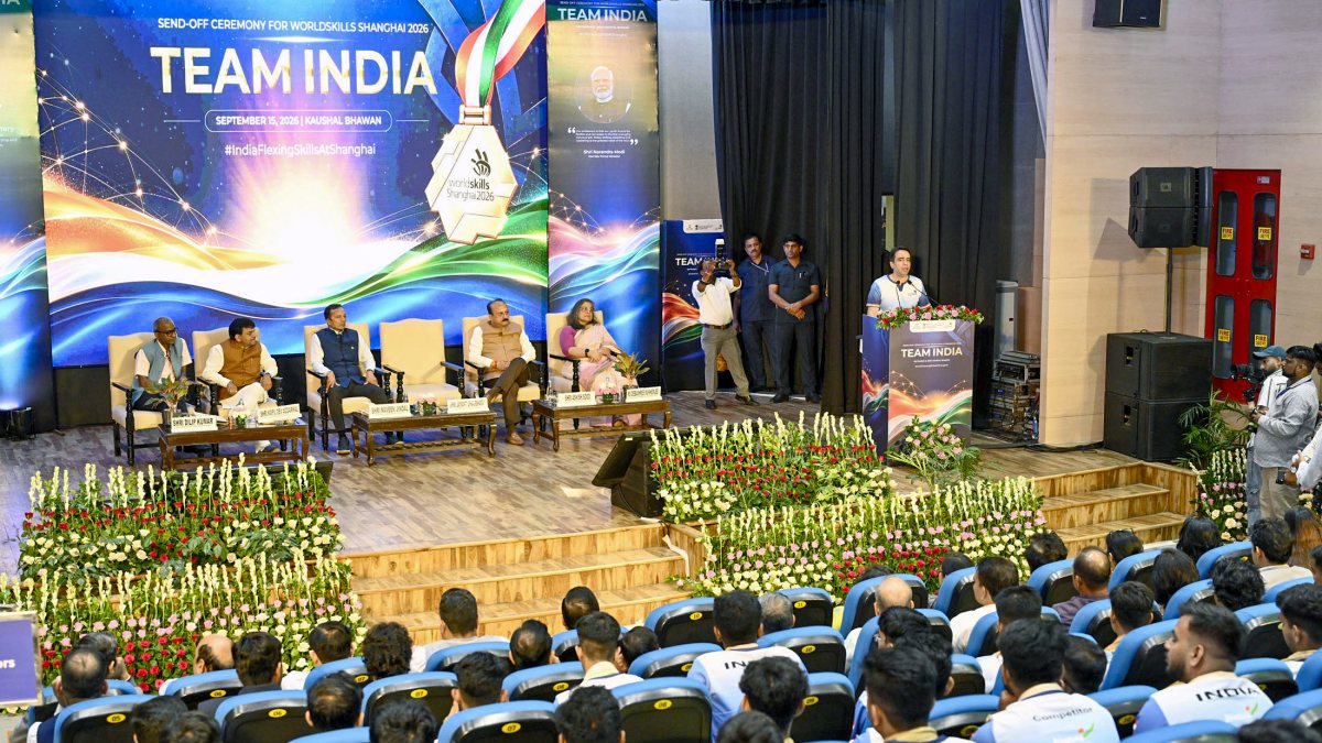 Jayant Chaudhary addresses send-off for WorldSkills 2026 contingent