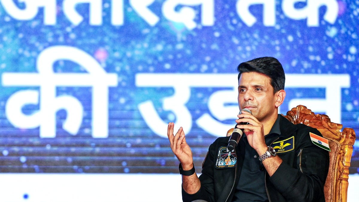 Astronaut Shubhanshu Shukla speaks at Lucknow book festival