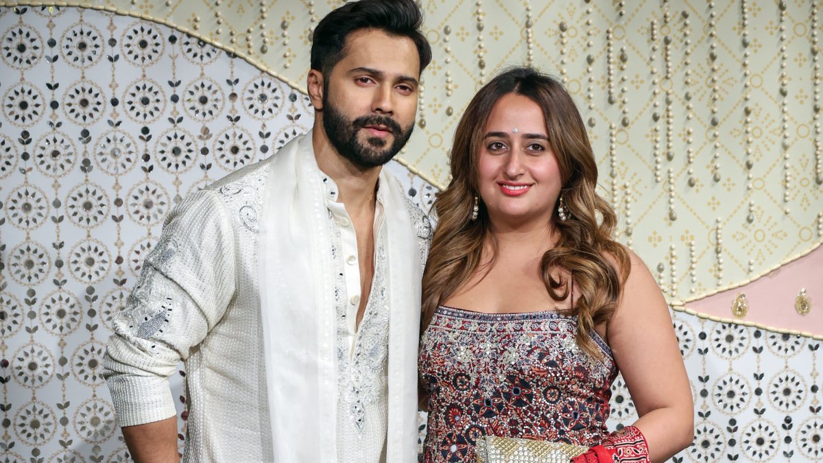 Varun Dhawan and Natasha Dalal attend Ambani Ganesh Chaturthi celebration