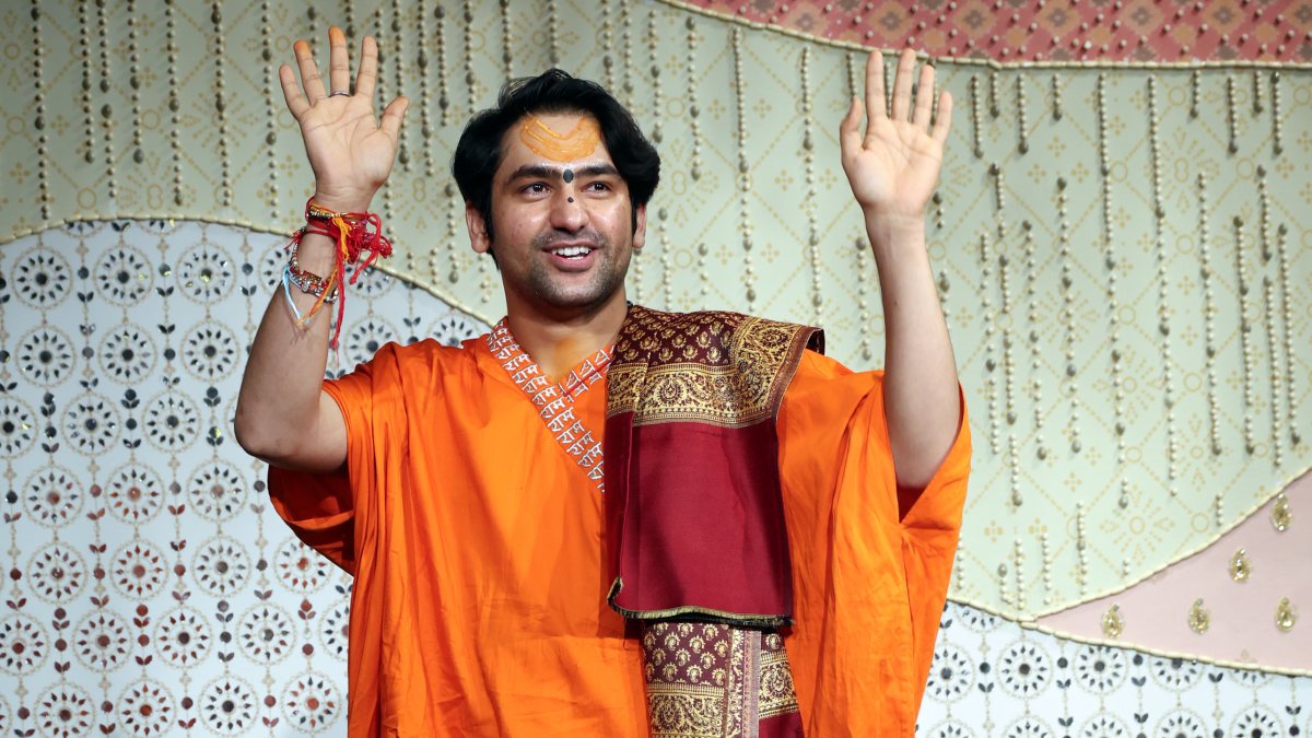 Bageshwar Dham Sarkar attends Ambani Ganesh Chaturthi at Antilia