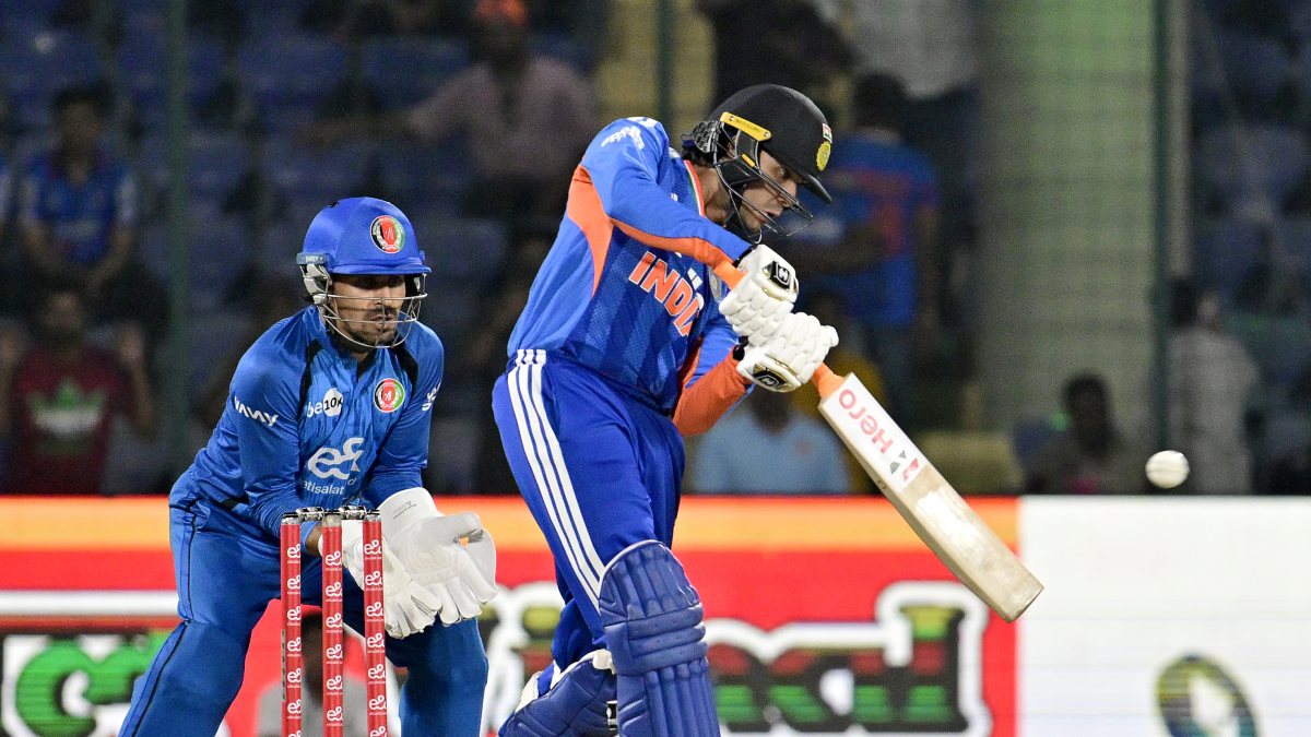 Abhishek Sharma bats in T20I against Afghanistan