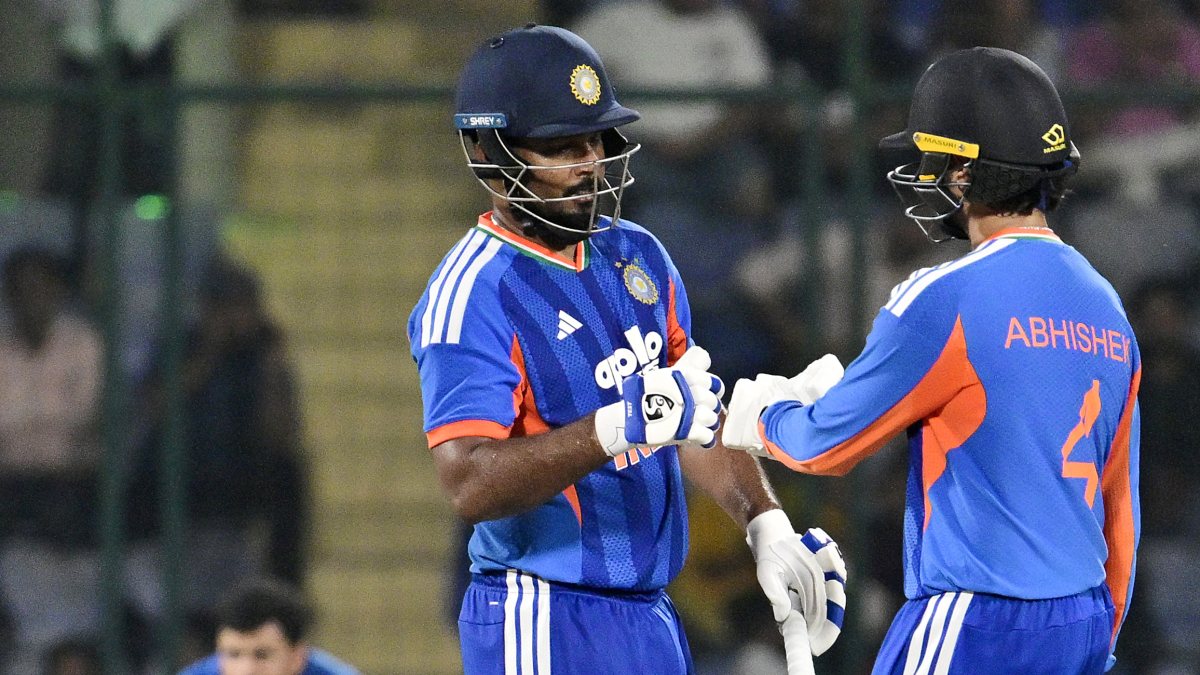 Sanju Samson and Abhishek Sharma celebrate partnership in 2nd T20I