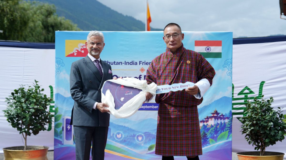 Jaishankar hands over 54 made in India EVs to Bhutan PM