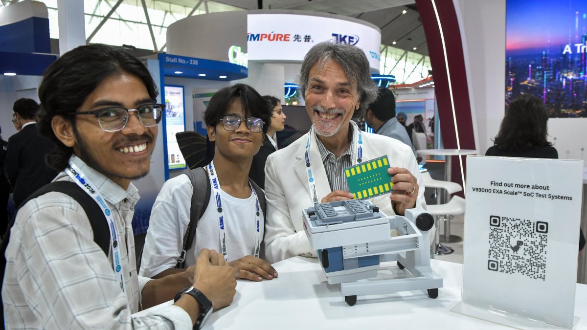People visit SEMICON India 2026 exhibition in New Delhi