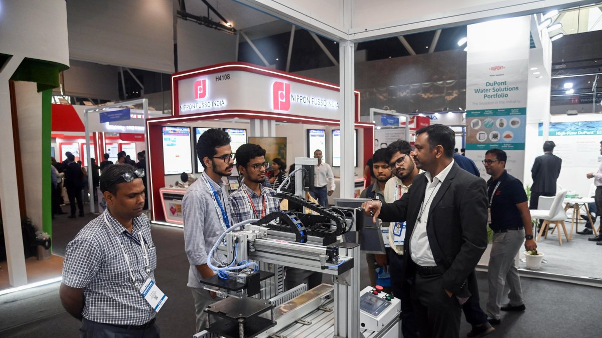 Visitors attend day two of SEMICON India 2026 in New Delhi