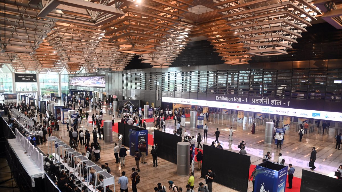 Visitors explore Semicon India 2026 in New Delhi