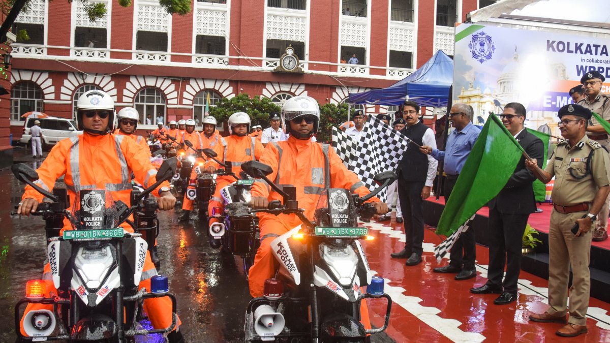 Kolkata police launch electric motorbikes for traffic sergeants