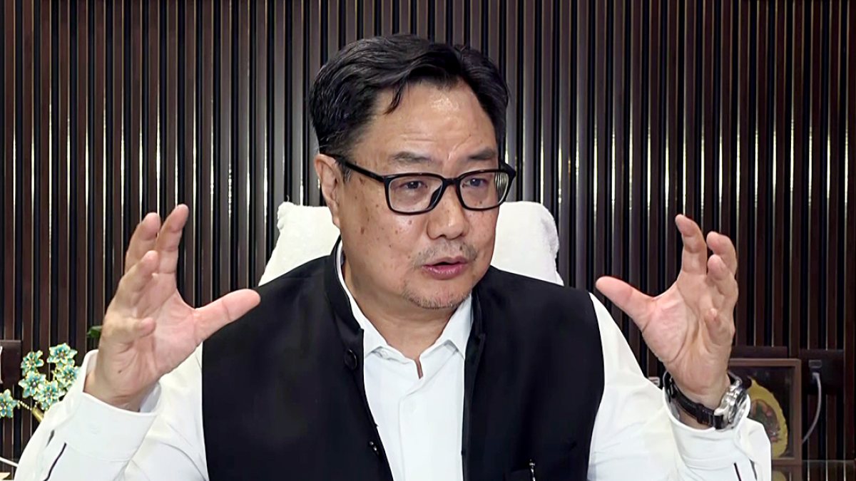 Kiren Rijiju addresses press conference in New Delhi