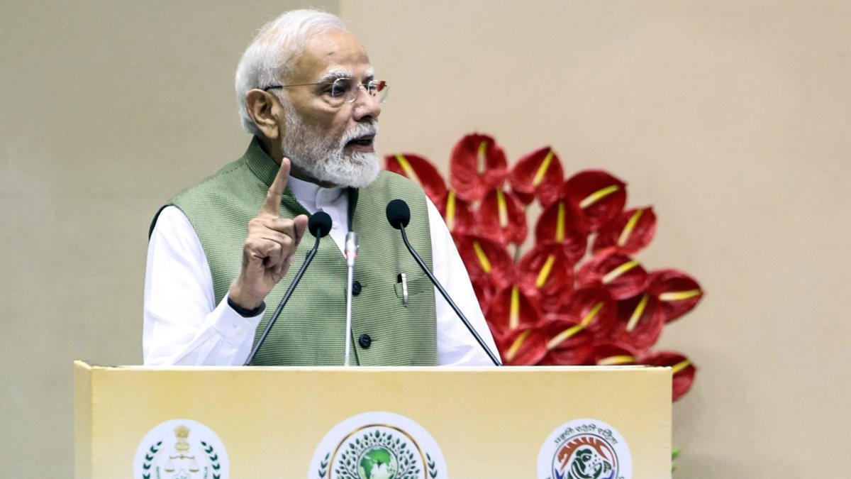 PM Modi addresses environment and climate conference in Delhi