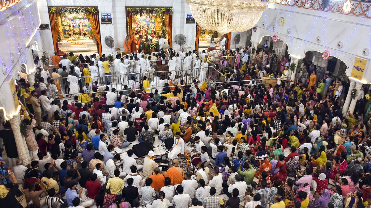 Devotees celebrate Radhashtami at Patna ISKCON temple