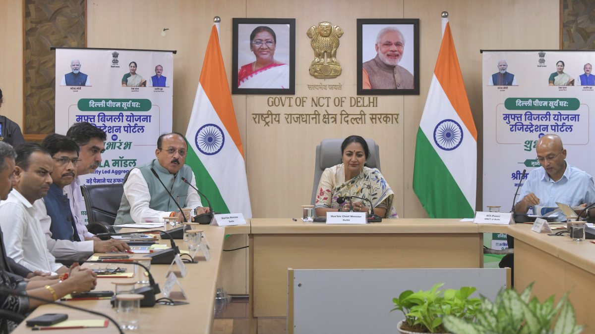 Delhi CM Rekha Gupta launches PM Surya Ghar registration