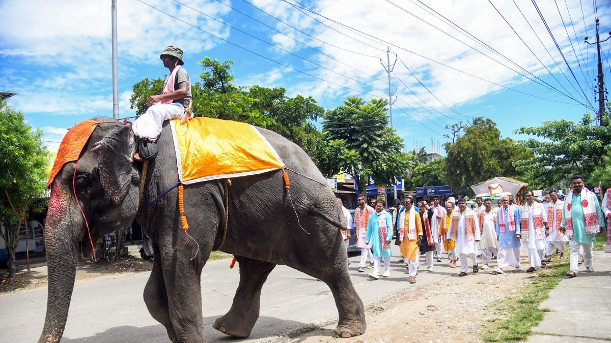 Devotees join Srimanta Sankardev Janmautsav procession in Tezpur