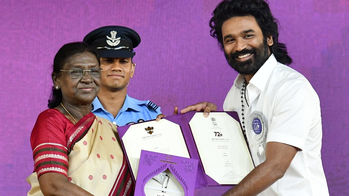 President Murmu honours Dhanush at National Film Awards