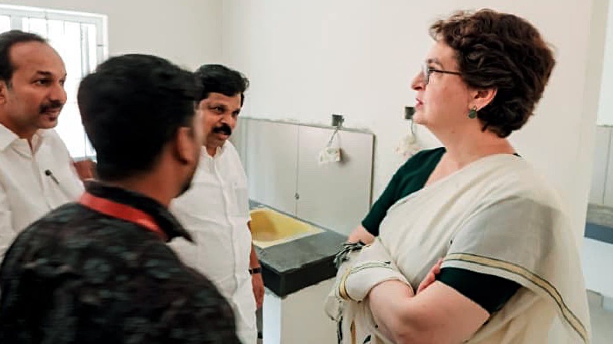 Priyanka Gandhi reviews township construction for landslide survivors in Wayanad