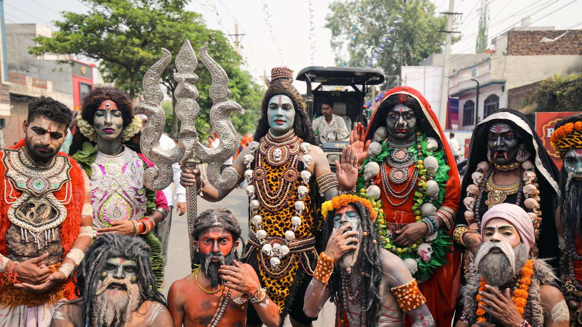Artists dressed as deities celebrate Ganesha Visarjan in Amritsar