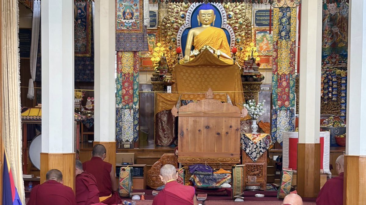 Buddhist monks at Dalai Lama temple in Dharamshala