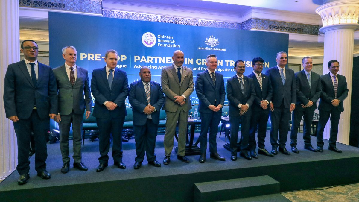 Diplomats pose at CRF Pre-COP Dialogue in New Delhi