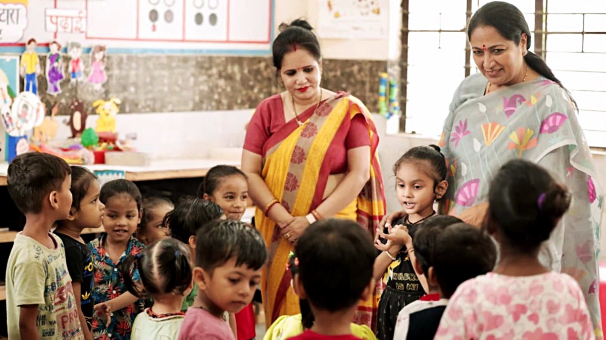 Delhi CM Rekha Gupta visits Anganwadi centre in New Delhi