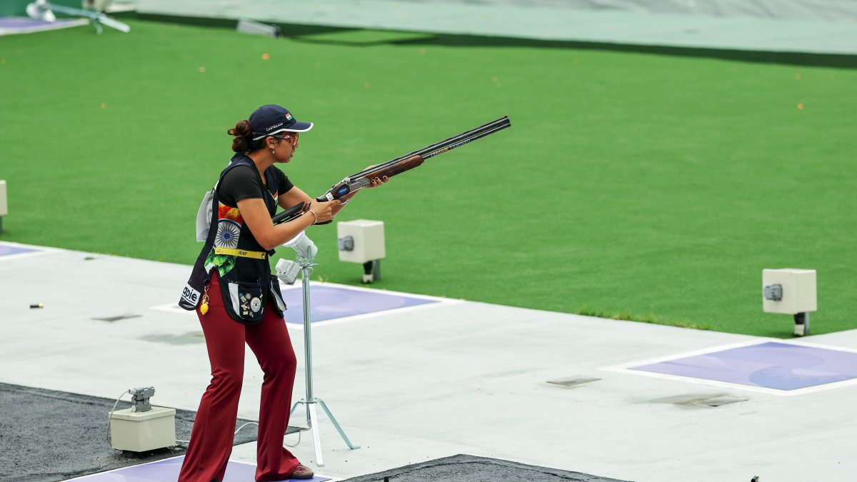 India's Raiza Dhillon aims in women's skeet final at Asian Games