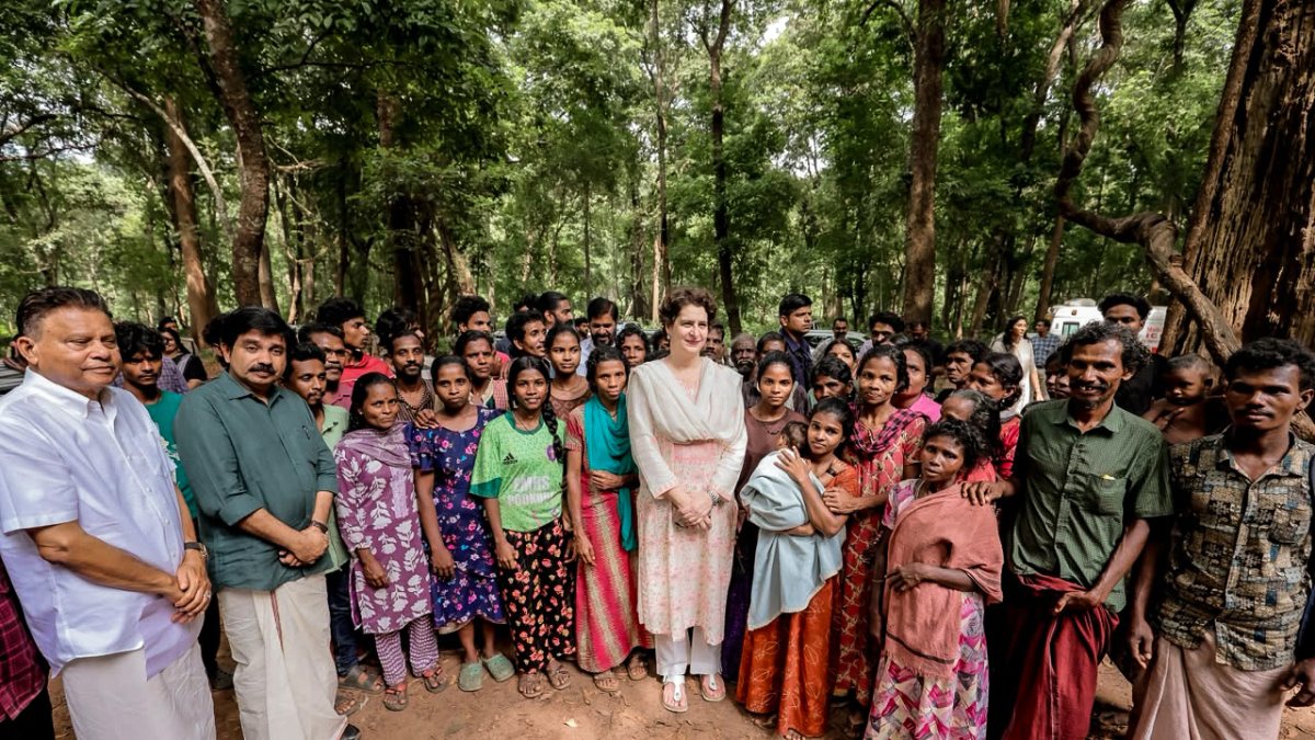 Priyanka Gandhi meets tribal families in Malappuram