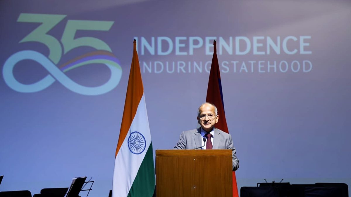 Secretary East Tandon speaks at Armenia National Day event in Delhi