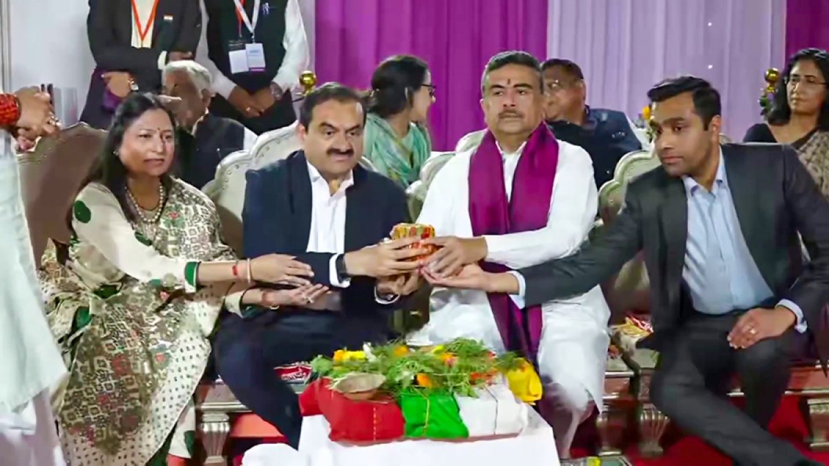 Adani and Suvendu Adhikari lay foundation stone for Kolkata hospital