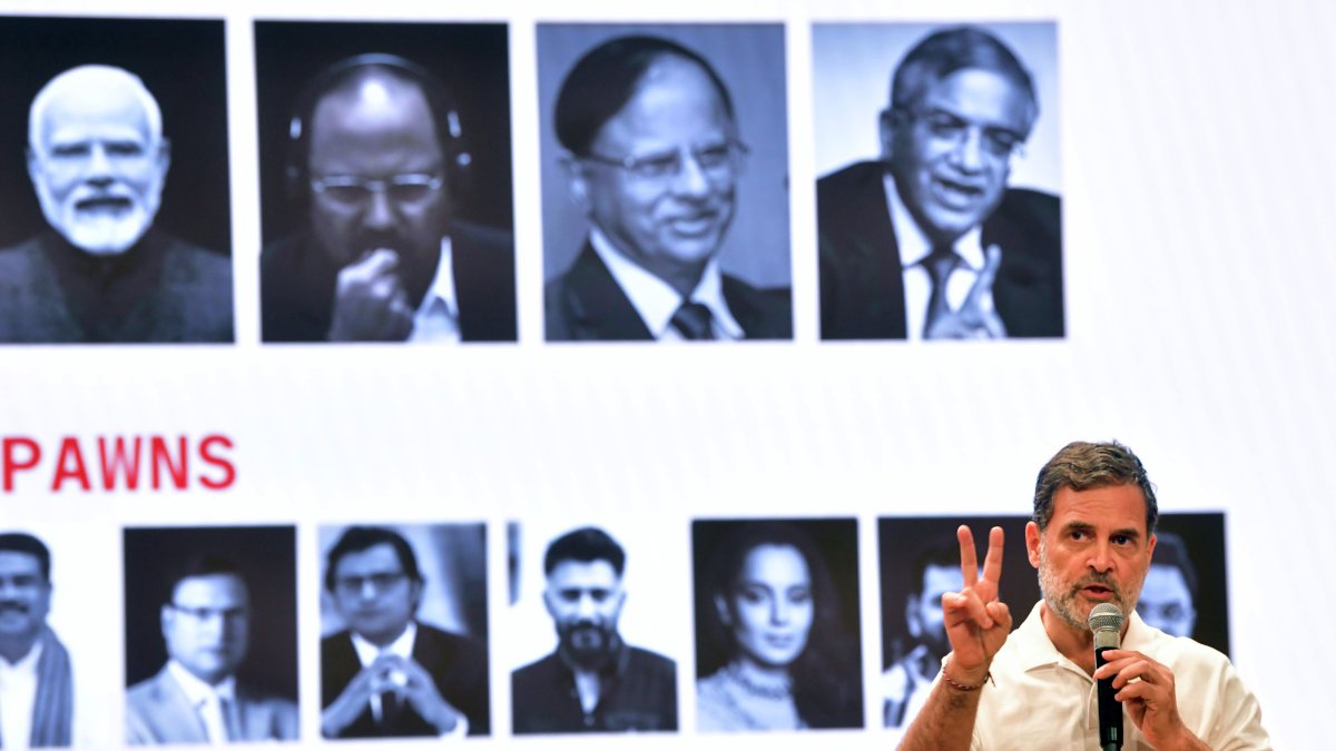 Rahul Gandhi addresses press conference at Indira Bhawan