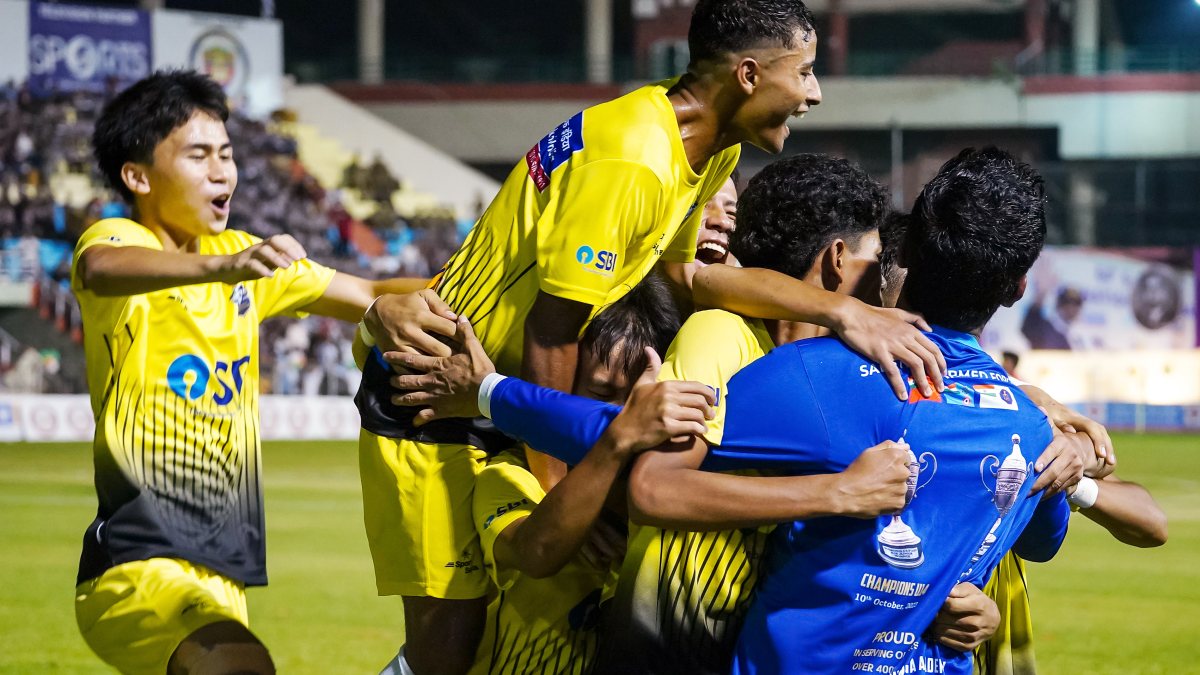 Kerala celebrate goal in Subroto Cup U-17 final
