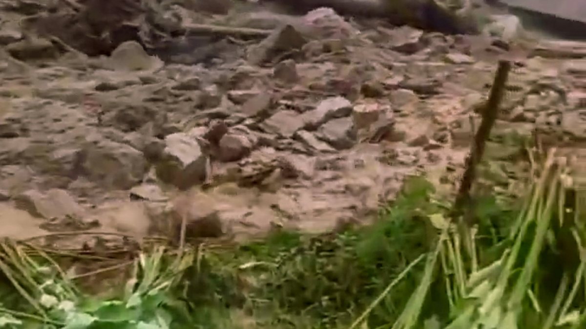 Damaged house after Sikkim landslide at Rimbi village