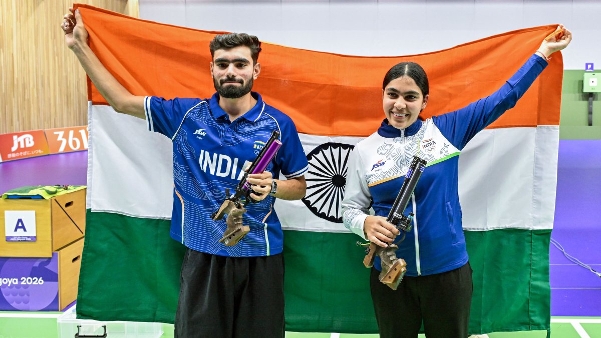 Kamaljeet and Suruchi celebrate mixed team air pistol gold at Asian Games