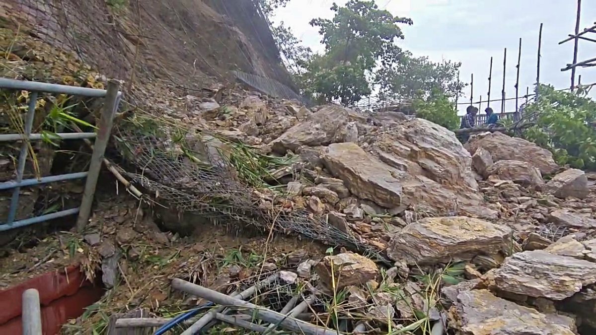 Landslide blocks Kanaka Durga Temple ghat road in Vijayawada