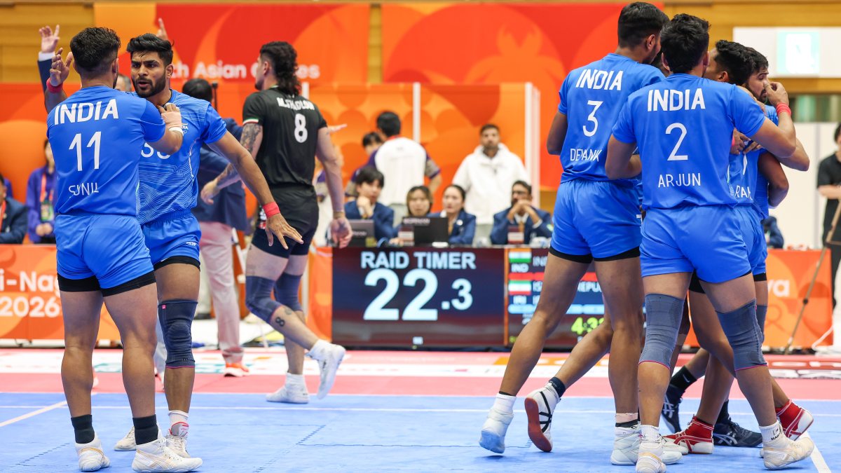 Indian kabaddi team celebrates Asian Games 2026 final win over Iran