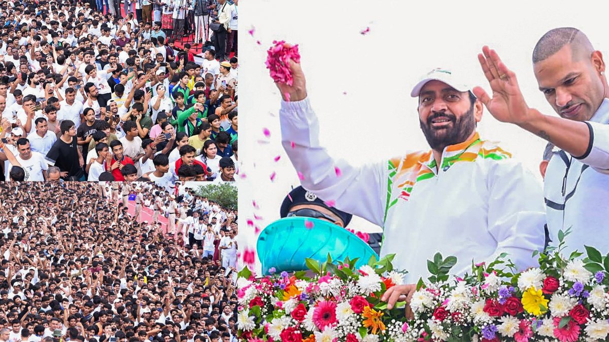 Haryana CM Saini flags off Namo Youth Marathon in Faridabad