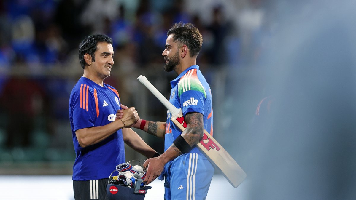 Virat Kohli greets Gautam Gambhir after 1st ODI vs West Indies